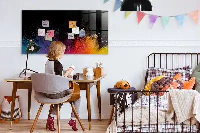 Magnetic dry erase board explosion of colors design