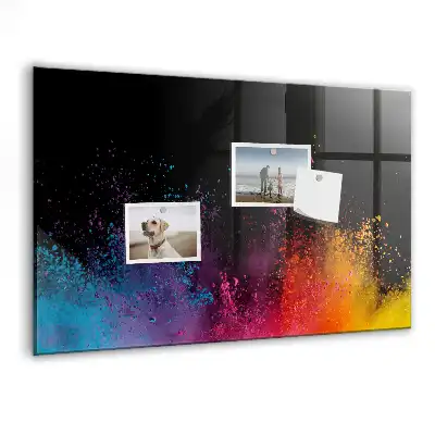 Magnetic dry erase board explosion of colors design