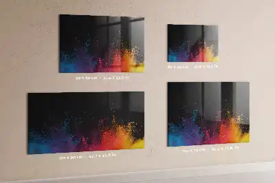 Magnetic dry erase board explosion of colors design