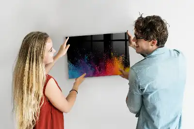 Magnetic dry erase board explosion of colors design