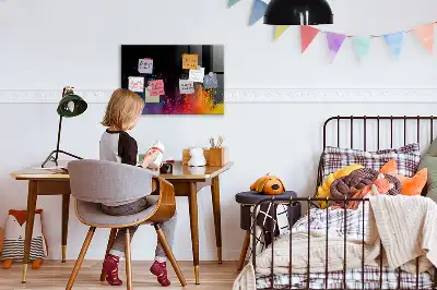 Magnetic dry erase board explosion of colors design