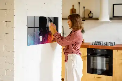 Magnetic dry erase board explosion of colors design