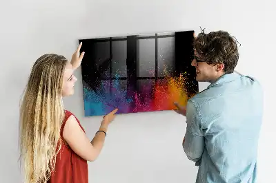 Magnetic dry erase board explosion of colors design