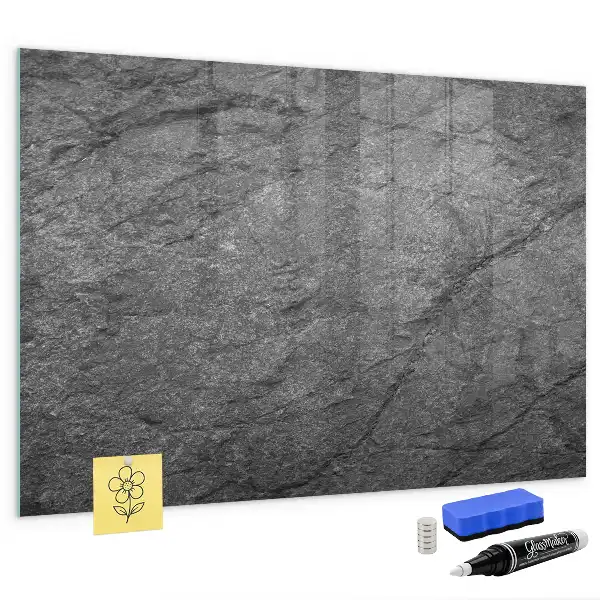 Magnetic dry erase board volcanic rock finish