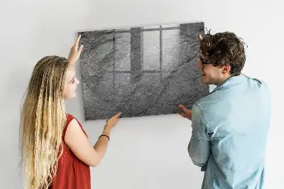 Magnetic dry erase board volcanic rock finish
