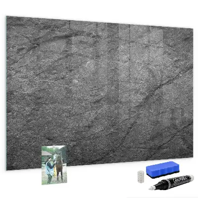 Magnetic dry erase board volcanic rock finish