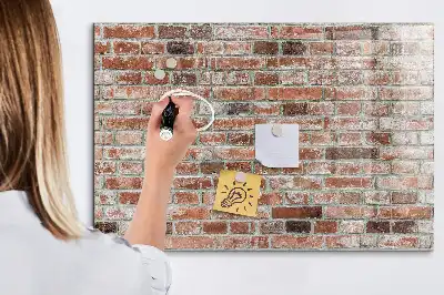 Magnetic dry erase board with a brick wall design