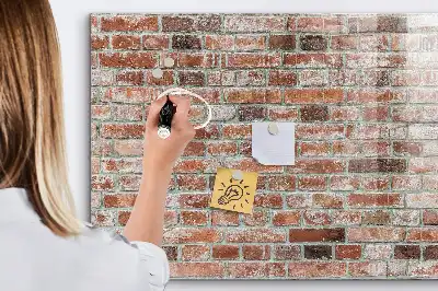Magnetic dry erase board with a brick wall design