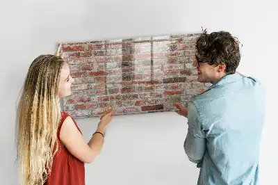 Magnetic dry erase board with a brick wall design