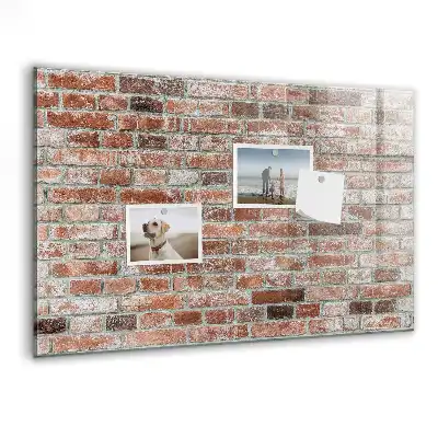 Magnetic dry erase board with a brick wall design