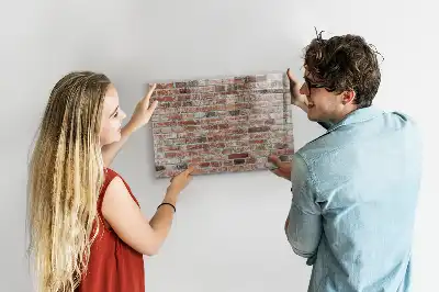 Magnetic dry erase board with a brick wall design