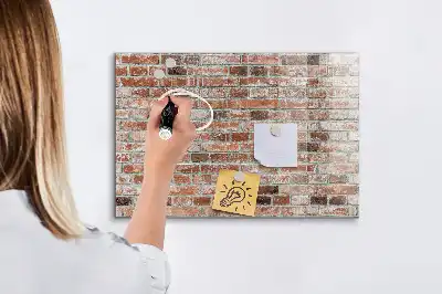 Magnetic dry erase board with a brick wall design