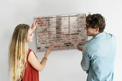 Magnetic dry erase board with a brick wall design