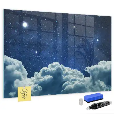 Magnetic dry erase board night sky design