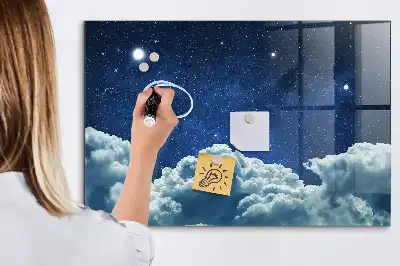 Magnetic dry erase board night sky design