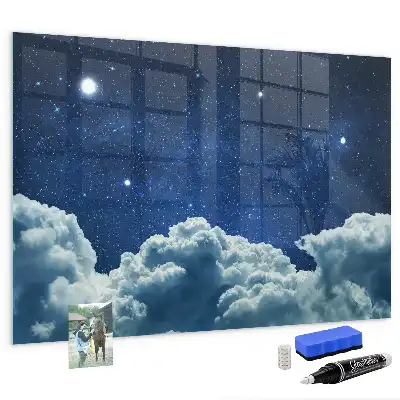 Magnetic dry erase board night sky design