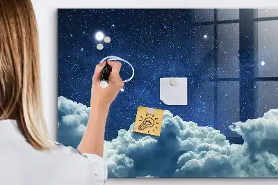 Magnetic dry erase board night sky design