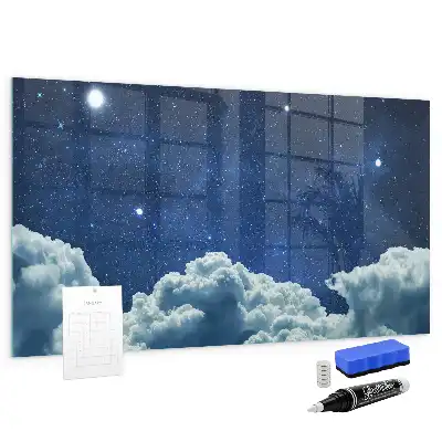 Magnetic dry erase board night sky design