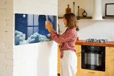 Magnetic dry erase board night sky design