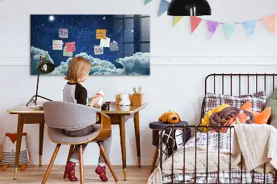 Magnetic dry erase board night sky design