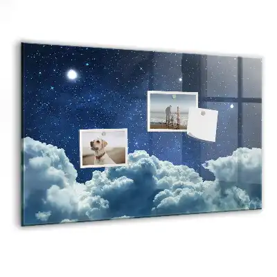 Magnetic dry erase board night sky design
