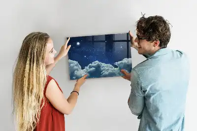 Magnetic dry erase board night sky design