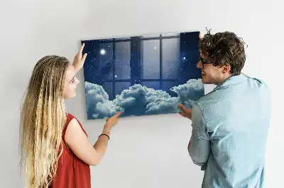 Magnetic dry erase board night sky design