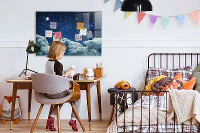 Magnetic dry erase board night sky design