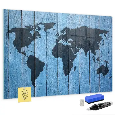 Magnetic dry erase world map whiteboard wall decor