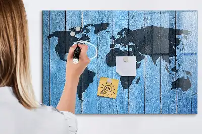 Magnetic dry erase world map whiteboard wall decor