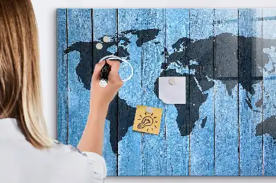 Magnetic dry erase world map whiteboard wall decor