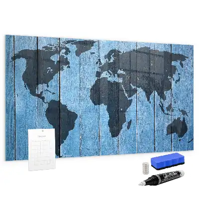 Magnetic dry erase world map whiteboard wall decor