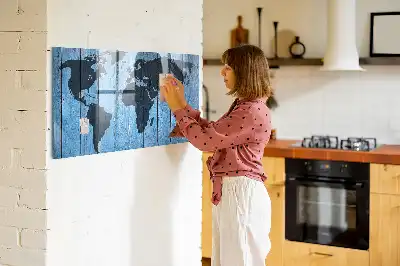 Magnetic dry erase world map whiteboard wall decor