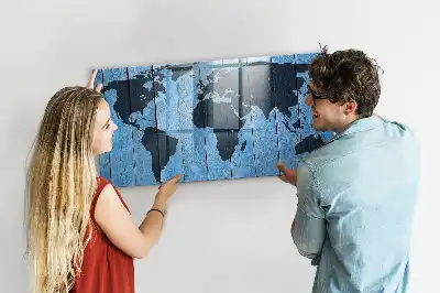 Magnetic dry erase world map whiteboard wall decor