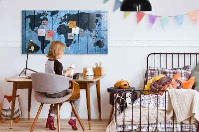 Magnetic dry erase world map whiteboard wall decor