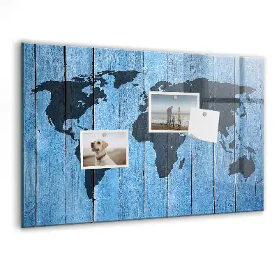 Magnetic dry erase world map whiteboard wall decor