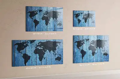 Magnetic dry erase world map whiteboard wall decor
