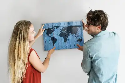 Magnetic dry erase world map whiteboard wall decor