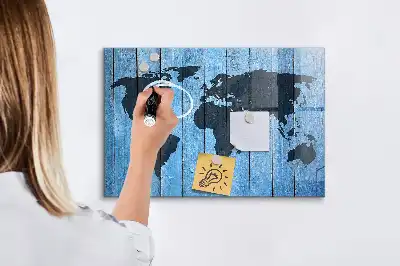 Magnetic dry erase world map whiteboard wall decor