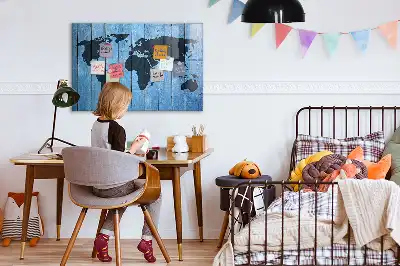 Magnetic dry erase world map whiteboard wall decor