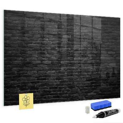 Magnetic dry erase board with a dark brick wall design