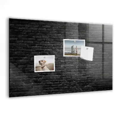 Magnetic dry erase board with a dark brick wall design
