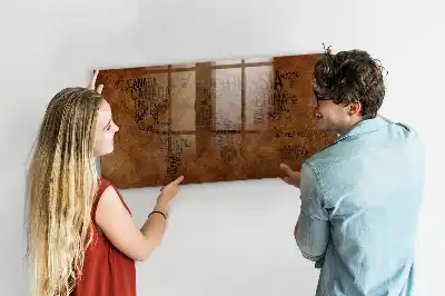 Magnetic dry erase board with world map country names