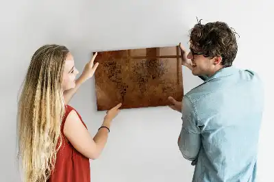 Magnetic dry erase board with world map country names