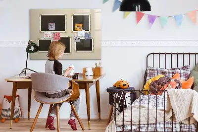 Magnetic dry erase board with a retro frame finish