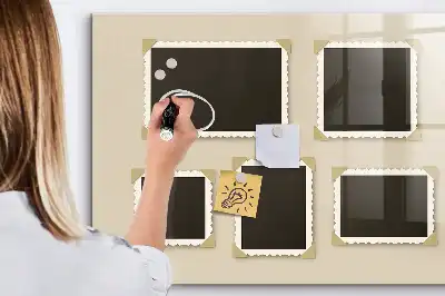 Magnetic dry erase board with a retro frame finish