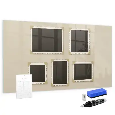 Magnetic dry erase board with a retro frame finish