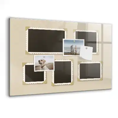 Magnetic dry erase board with a retro frame finish