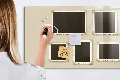 Magnetic dry erase board with a retro frame finish