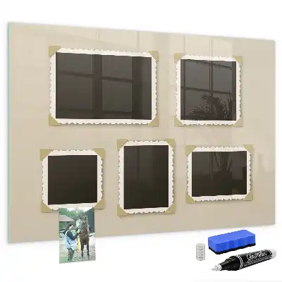 Magnetic dry erase board with a retro frame finish